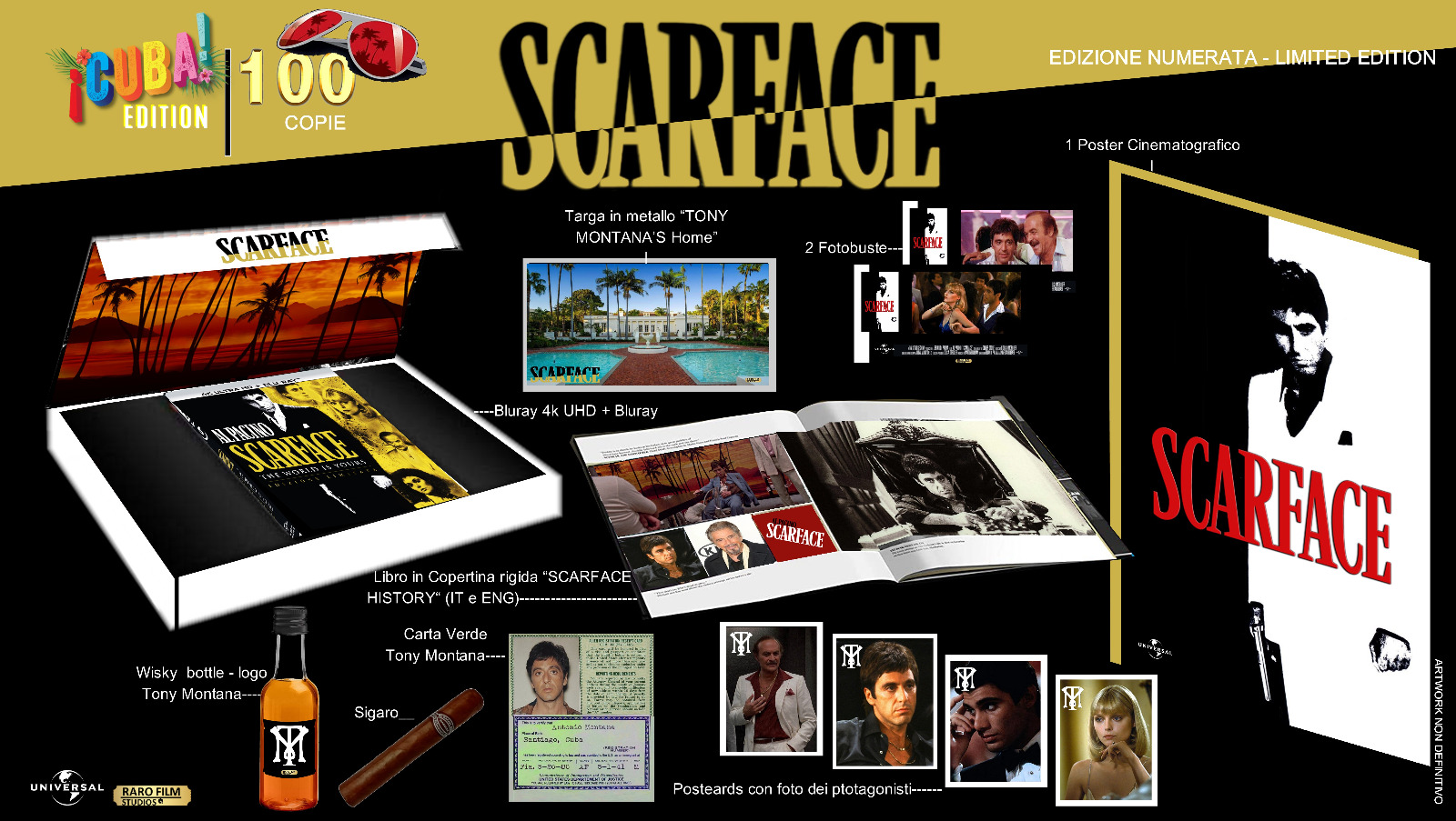 Scarface - Cuba Ed. (4K Ultra HD + Blu-Ray Disc + Poster + 4 Cards + Book) — Edizioni Speciali & Limitate