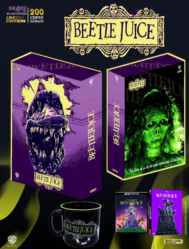 Beetlejuice - Snake Ed. (4K Ultra HD + Blu-Ray Disc + 4 Cards + 4 Spille + Booklet + Poster) — Edizioni Speciali & Limitate
