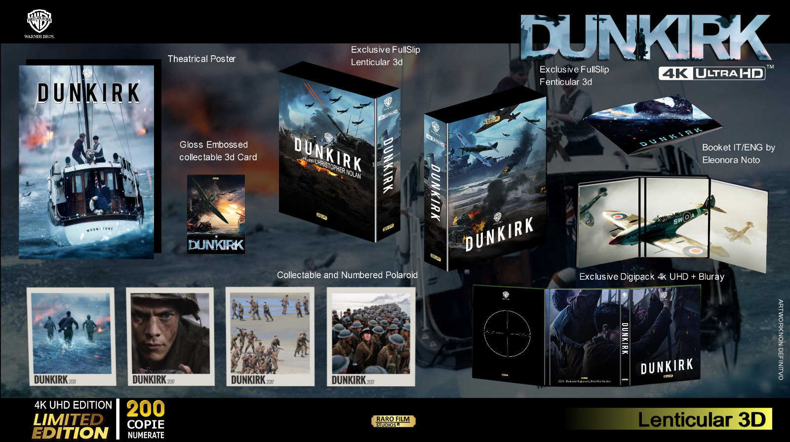 Dunkirk - Lenticular 3D Ed. (4K Ultra HD + Blu-Ray Disc + Poster + Cards + Booklet) — Edizioni Speciali & Limitate