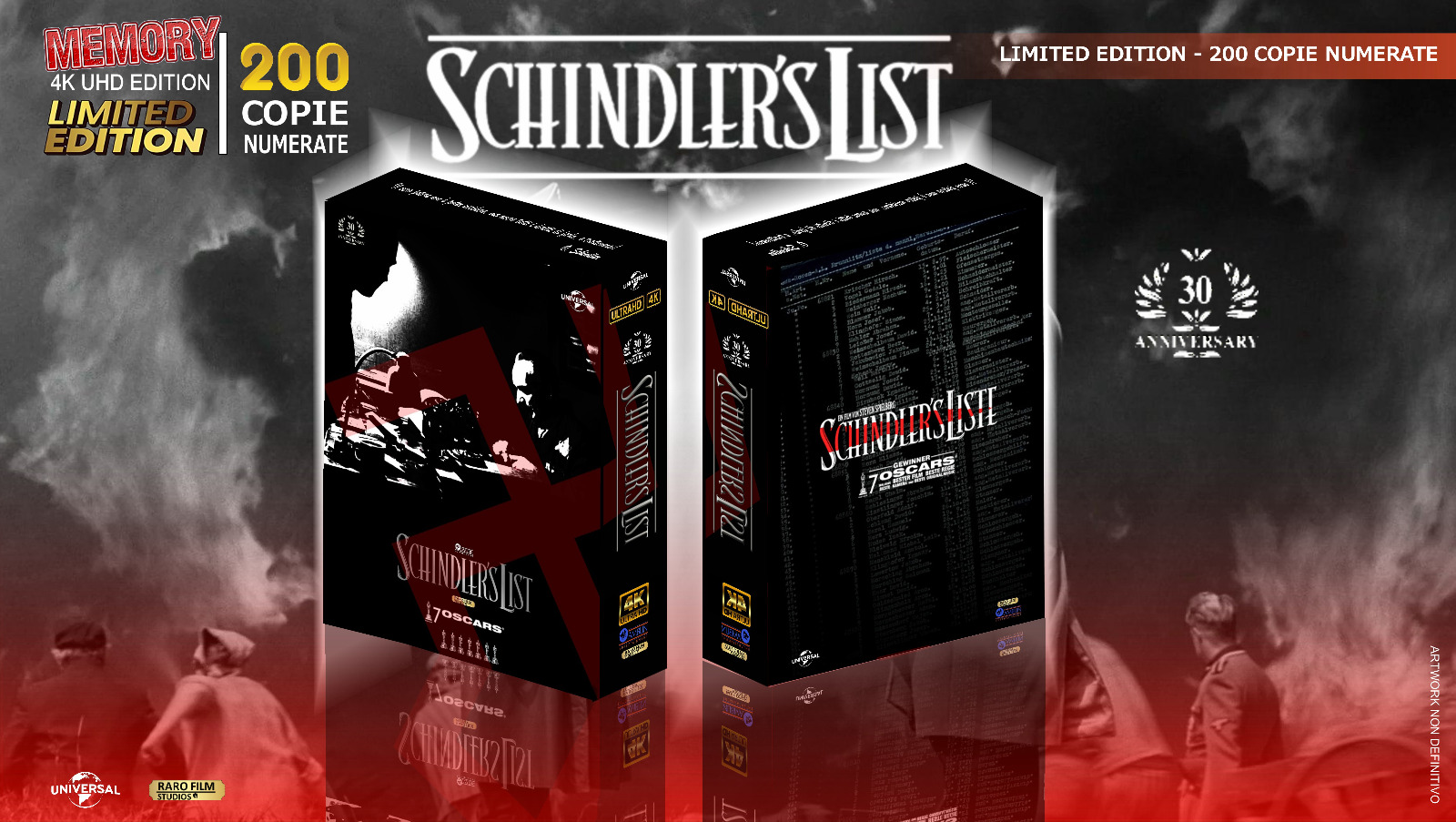 Schindler's List - Memory Ed. (4K Ultra HD + Blu-Ray Disc + 8 Cards + Poster + Booklet + Fotobuste) — Edizioni Speciali & Limitate