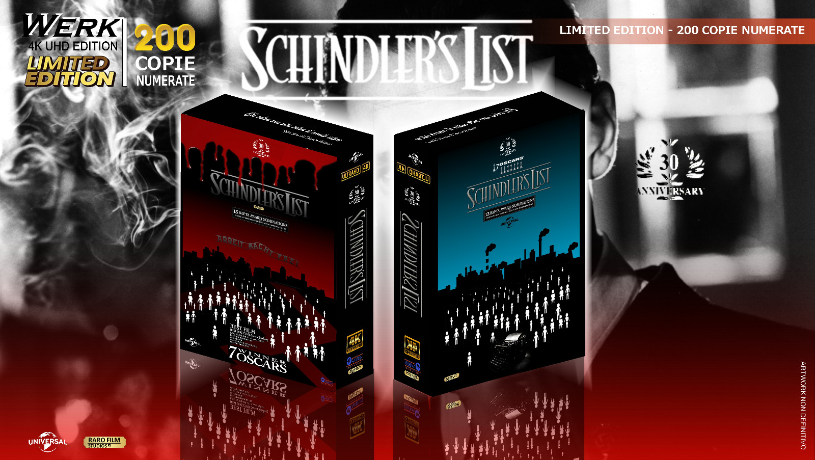 Schindler's List - Werk Ed. (4K Ultra HD + Blu-Ray Disc + 8 Cards + Poster + Booklet + Fotobuste) — Edizioni Speciali & Limitate