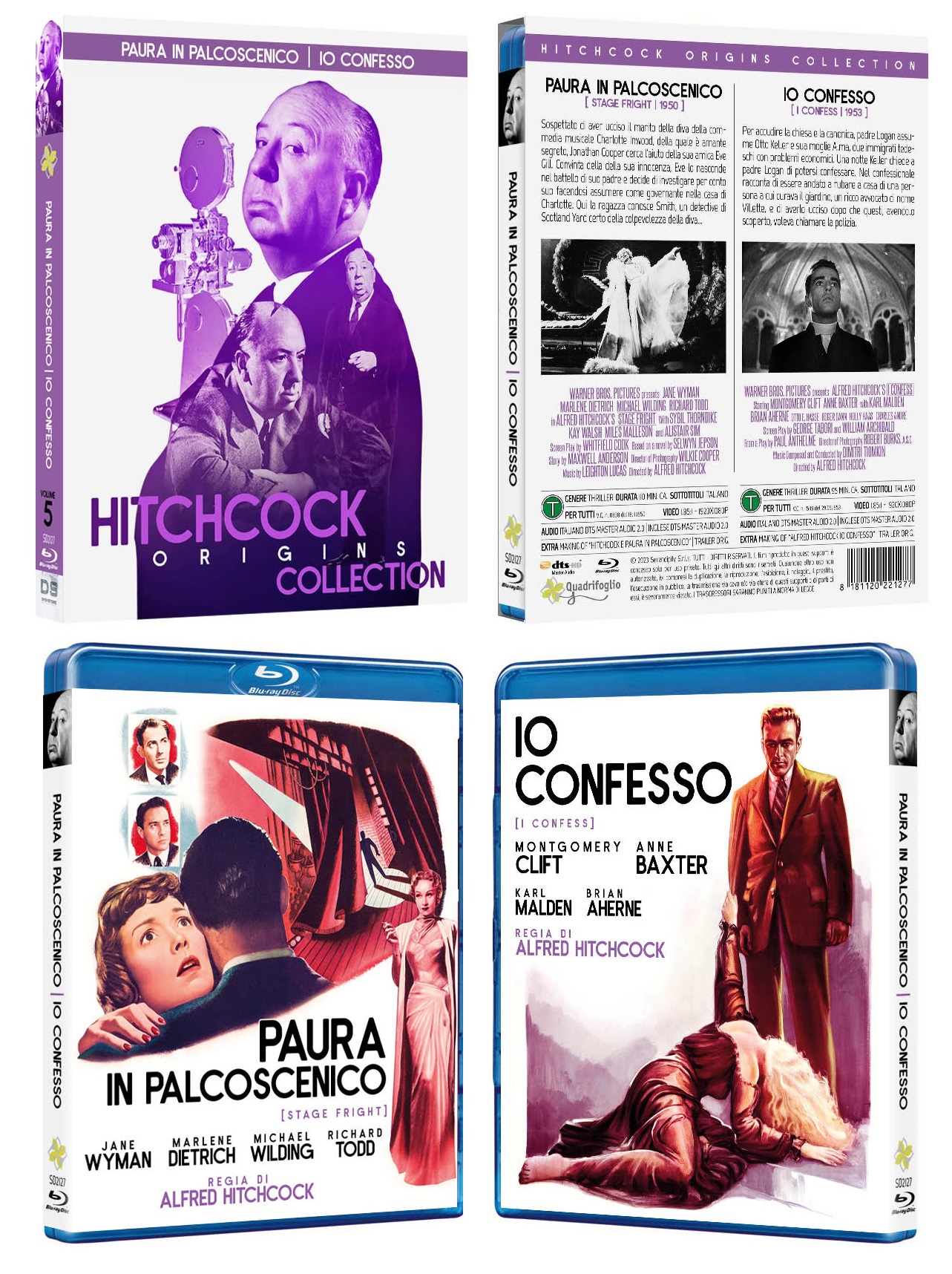 Hitchcock Origins Collection Vol. 5 - Paura in palcoscenico + Io confesso (Blu-Ray Disc) Esclusiva